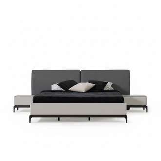 Luxus Loft Schlafzimmer Set Bett + 2x Nachttisch Hotel Betten Möbel