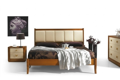 Luxus Set 3tlg. Schlafzimmer Bett Nachttisch Betten Doppel Holz