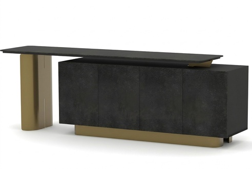 Luxus Sideboard Büroschrank Anrichte Beistellschrank Arbeitszimmer Gold