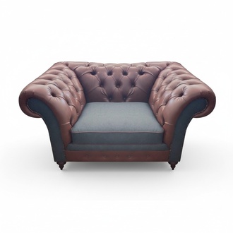 Luxus Sitzmöbel Sessel Leder Wohnzimmer Braun Polstermöbel Chesterfield