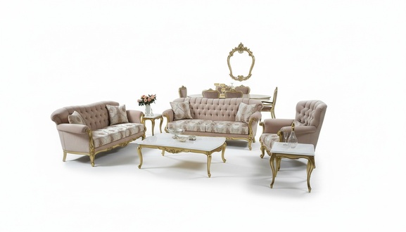 Luxus Sofa Couch Set 5tlg Sofagarnitur 3+2+1 Couchtisch Beistelltisch Sessel