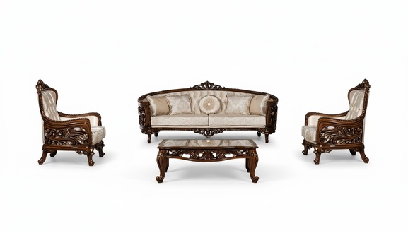 Luxus Sofagarnitur 3+1+1 Sitzer Couchtisch Gruppe Sofa Sessel Sofas Stoff Couch