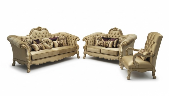 Luxus Sofagarnitur 3+2+1 Sitzer Set Sofa Polster Couchen Couch Chesterfield