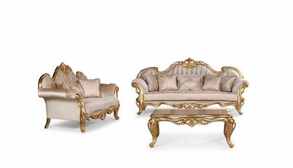 Luxus Sofagarnitur 3+3 Sitzer Сouchtisch Garnitur Set Sofa Sessel Sofas 2tlg.