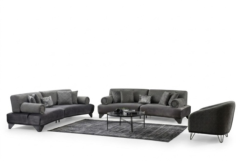Luxus Sofagarnitur Garnitur Sofas Sofa Sessel Dreisitzer 3+3+1 Sitzer Stoff Neu