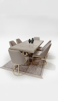 Luxus Tisch Weiß Edelstahl Italienisches Design