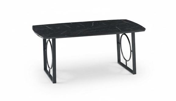 Luxus Tische Esszimmer Metall Esszimmertisch Moderner Möbel Schwarz Edelstahl