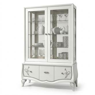 Luxus Vitrine Glas Schrank Antik Stil Modern Holz Vitrinen Italienische Möbel