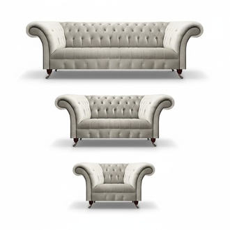 Luxus Weiß Sofagarnitur Modern Set Chesterfield Wohnzimmer Sitz Möbel