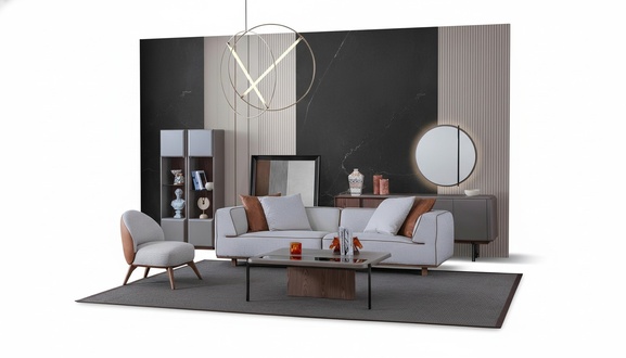 Luxus Wohnzimmer Set Komplette Einrichtung Sofa Kommode Couchtisch 5tlg