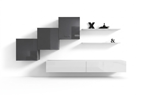 Luxus Wohnzimmer Wohnwand TV Ständer Einrichtung Moderne Wandregal Design