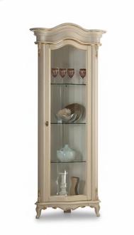 Massive Holz Vitrinen Glas Schrank Echtholz Vitrine Wohnzimmer Möbel Anrichte