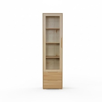 Massive Vitrine Echte Handarbeit Vollholz Schrank Holz Schränke Glas Vitrinen