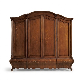 Massivholz Kleiderschrank Klassisch Luxus Schlafzimmer Möbel Braun Neu
