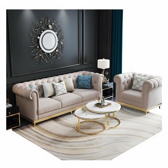 Metall Edelstahl Chesterfield Leder Sofa Couch Polster Garnitur Couchen