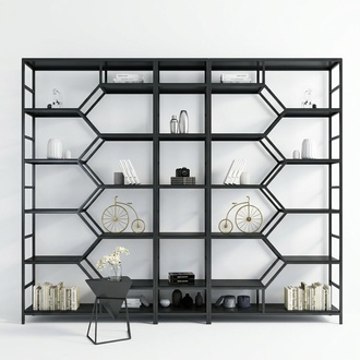 Metall Regal Trennwand Designer Luxus Regale Loft Stil Schrank 3tlg. Set