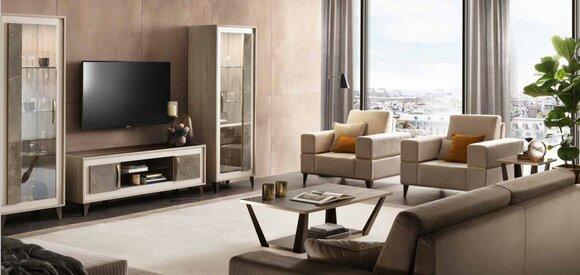 Anrichte Luxus Schaufenster Vitrine Glas Schrank Modern Stil Italienische
