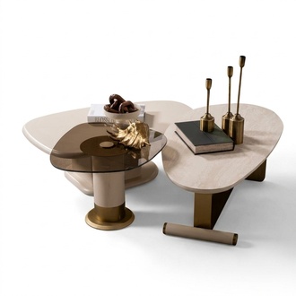 Modern Beige 3x Couchtische Vielseitig Sofatisch Tische Wohnzimmertisch