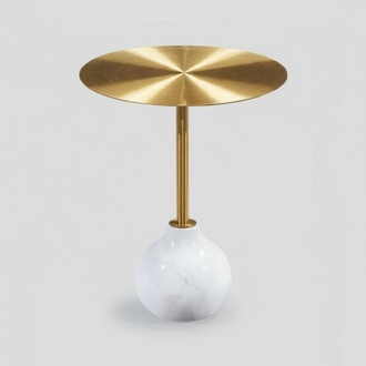Modern Couchtisch rund Metall stilvolle Gold Beistelltisch neu luxuriöse