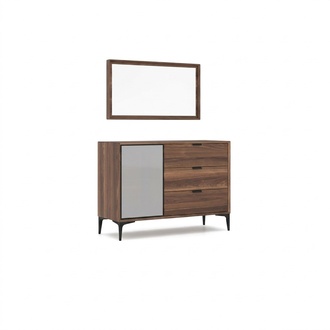 Modern Design Möbel Schlafzimmer Braun Kommode mit Spiegel Luxus