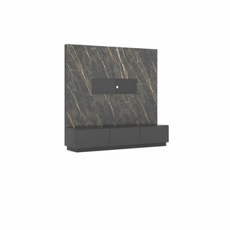 Modern Grau Luxus Wohnwand Holzmöbel Designer Wohnzimmermöbel Einrichtung