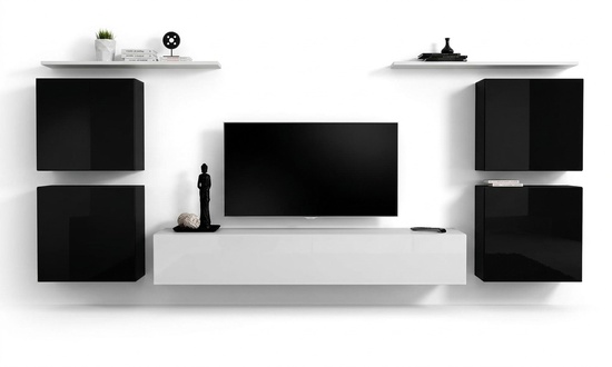 Modern Komplett Wohnwand Wohnzimmer Einrichtung Luxus Wandschrank Wandregal