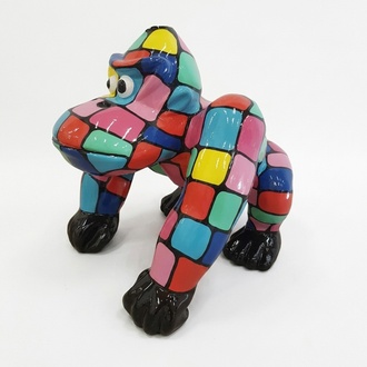 Modern Skulptur Affee aus Kunststoff Dekorative Figur Garten 70x80cm