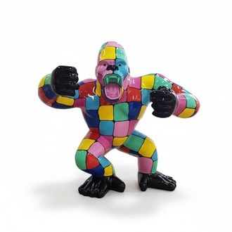 Modern Skulptur Gorilla aus Kunststoff Dekorative Figur Garten 120x40cm
