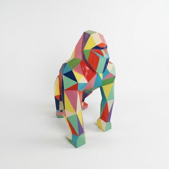 Modern Skulptur Gorilla aus Kunststoff Dekorative Figur Garten 128x78cm