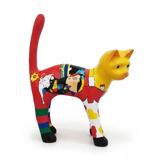 Modern Skulptur Katze Eine Dekorative Figur aus Kunststoff, Höhe 110 cm