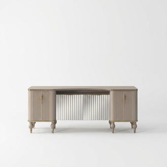 Moderne Beige Anrichte Luxuriöses Sideboard Wohnzimmer Holzschrank