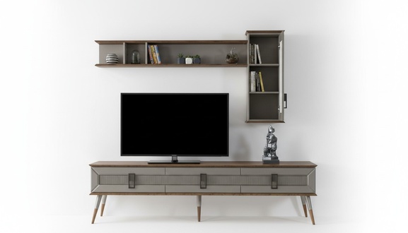 Moderne Braune Wohnzimmer Möbel Robustes Sideboard Designer Regal 2tlg