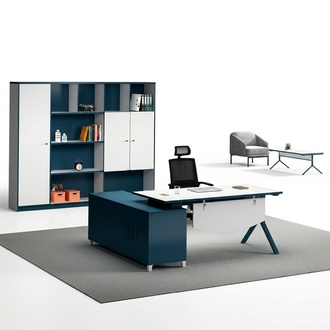 Moderne Büro Möbel Designer Arbeitstisch Ecktisch Aktenschrank 2tlg Set