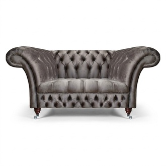 Moderne Designer Sessel Grau Chesterfield Luxuriöse Couch Sitz Wohnzimmer