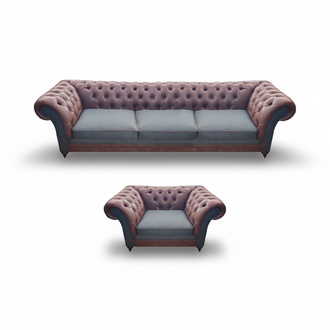 Moderne Designer Sofagarnitur Polster Set Luxus Leder Sofas Couchen Chesterfield