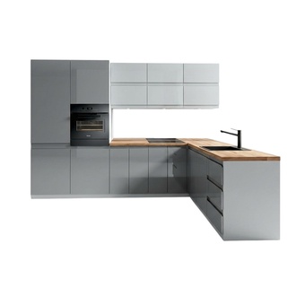 Moderne Küche L Zeile Küchen Schrank Design Möbel Maßfertigung Küchenzeile Grau