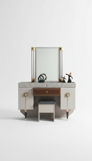 Moderne Schlafzimmer Holz Möbel Schminktisch Hocker Spiegel Garnitur