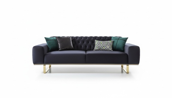 Moderne Sofa 4 Sitz Design Wohnzimmer Polster Holz Polster Moderne Luxus