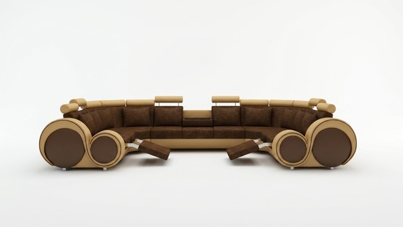 Moderne Textil Couch Sitzecke Polster Kuschel Couchen XXL Big Wohnlandschaften