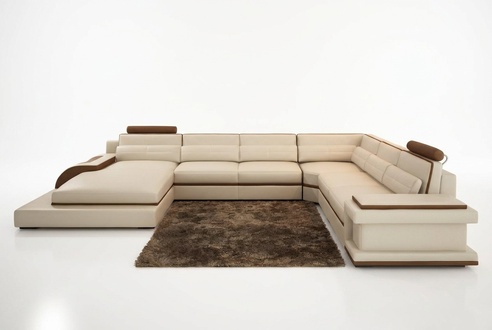 Moderne Wohnzimmer Design Ecksofa Möbel Eckcouch Lederpolster Couch