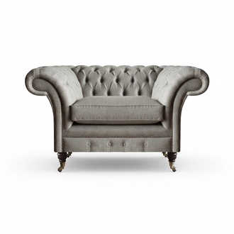 Moderner Chesterfield Einsitzer Wohnzimmer Designer Sessel Textil Möbel