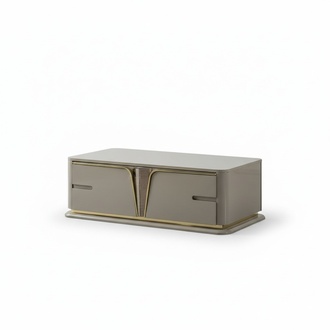 Moderner Couchtisch Wohnzimimermöbel Edelstahlmöbel Holz Design Beige