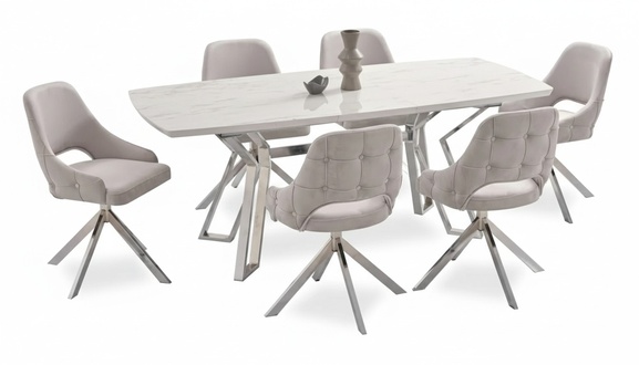Moderner Esstisch 6x Stühle Designer Luxus Esszimmer Möbel Essgruppe