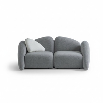 Moderner grauer 3-Sitzer Stoffsofa mit Holzrahmen