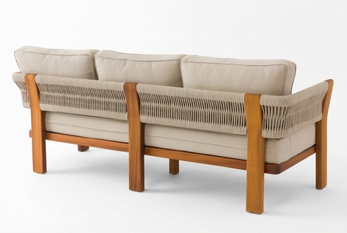 Modernes beige Stoffsofa für Terrasse und Balkon