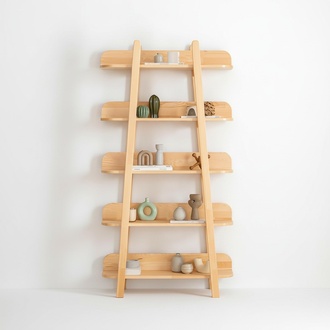 Modernes Beiges Bücherregal Wohnzimmer Ablageregale Designer Holz Möbel