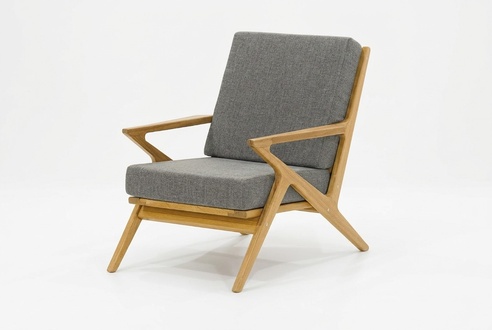 Modernes Holzgestell Robuster Sessel Designer Terrassen Polsterkissen