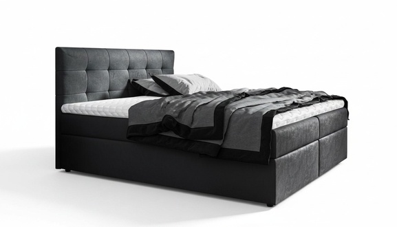 Modernes Polsterbett Bett Betten Ehebett Bettgestell Doppelbett 160x200 Schwarz
