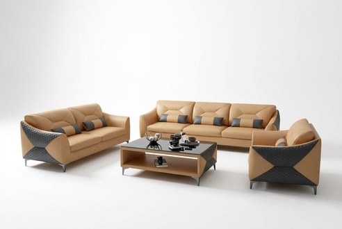 Modernes Sofa Sofagarnitur 321 Sitzer Couchtisch Garnituren Leder Gruppe 4tlg
