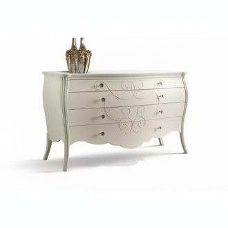 Möbel Design Klassischе Kommode Schrank Weiß Luxus Holz Neu
